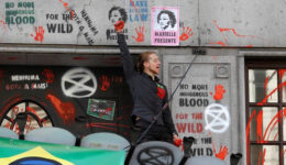 Embaixada do Brasil em Londres é alvo de protestos contra desmatamento