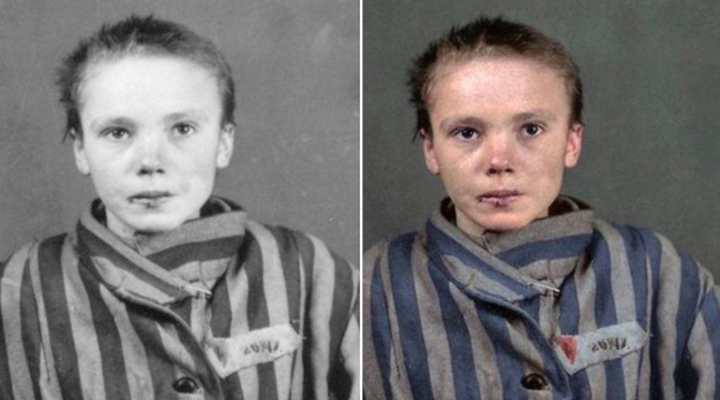 Artista brasileira colore imagens de prisioneiros de Auschwitz