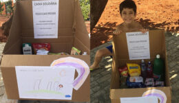 Menino de 6 anos cria caixa solidária para pessoas em situação de rua