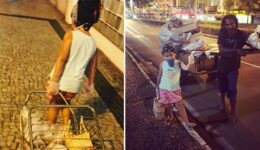 Menina de 5 anos distribui lanches para pessoas em situação de rua