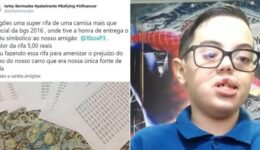 Pai tem carro roubado e filho com síndrome rara rifa camiseta para ajudar