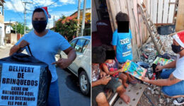 Gaúcho distribui presentes de Natal para crianças carentes