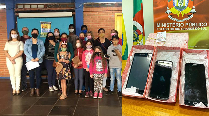 Projeto entrega celulares para alunos vulneráveis da rede pública em RS