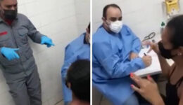 Bombeiro ajuda equipe médica a atender paciente surda, em SP