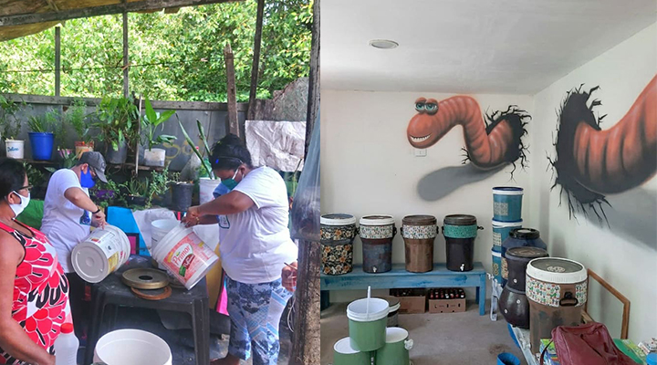 Mães chefes de família driblam a fome com arte e compostagem
