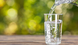 water pouring into glass