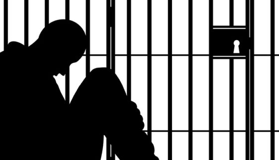 Ilustração de homem na prisão - a solidão e a depressão