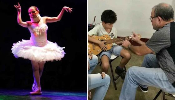 Bailarina com doença rara leva aulas de balé e violão para surdos e cegos em BH