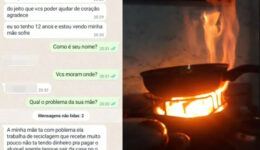 Menino comove relatando sofrimento da mãe sem gás e com pouca comida