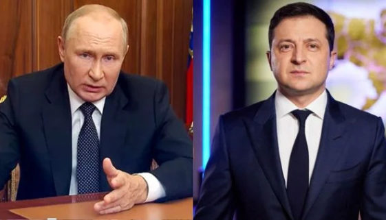 presidentes da Rússia e Ucrânia