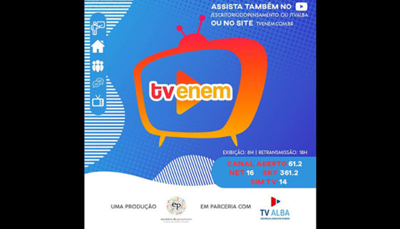 Iniciativa veicula conteúdos do ENEM pela TV aberta