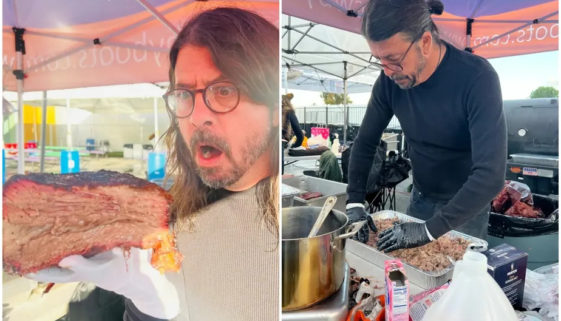 Vocalista do Foo Fighters faz churrasco para 450 pessoas em situação de rua