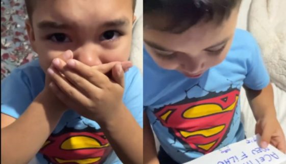Criança de 4 anos chora de felicidade ao saber que vai ser adotada e emociona internet