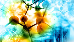 Molecules on scientific background